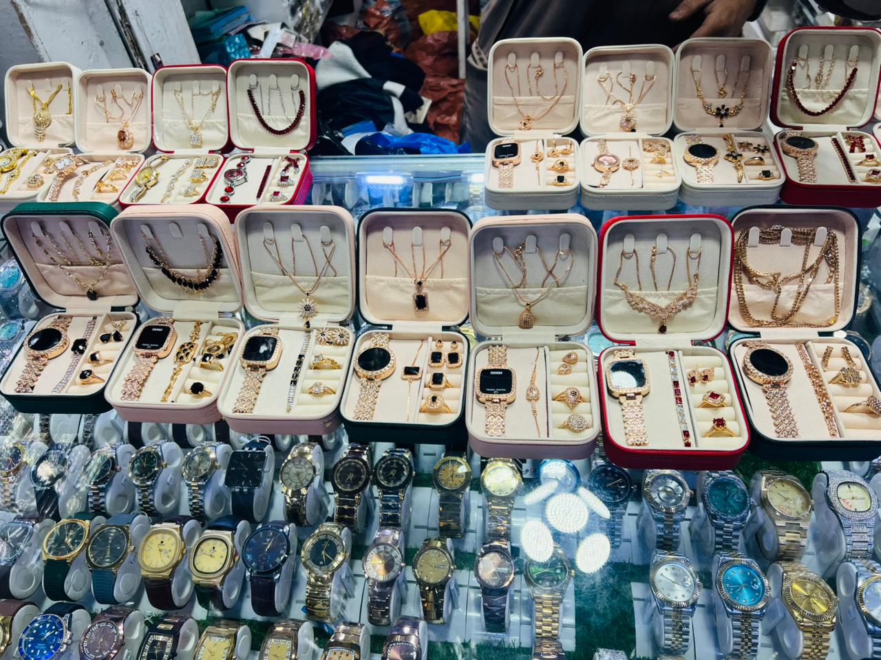 Luxury Crystal Jewelry Set for Women | Necklace, Bracelet, Rings & Watch