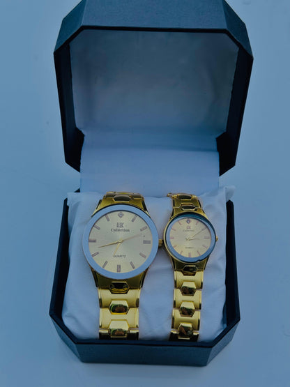 Elegant Couple Wrist watch Set – Luxury Quartz Matching Watches for Him & Her
